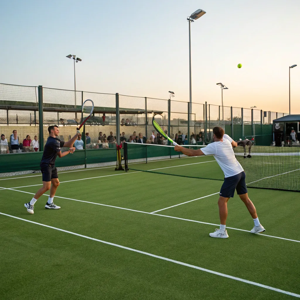 Professional training session at a tennis court